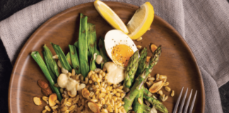 Asparagus Egg Salad with Tahini Miso Dressing
