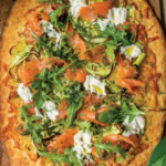 Asparagus Smoked Salmon Flatbread with Spring Greens