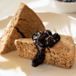 Banana Pancake Pie with Zesty Blueberry Sauce