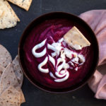 Beetroot and Coconut Dip Spiced with Toasted Caraway Seeds and Chili