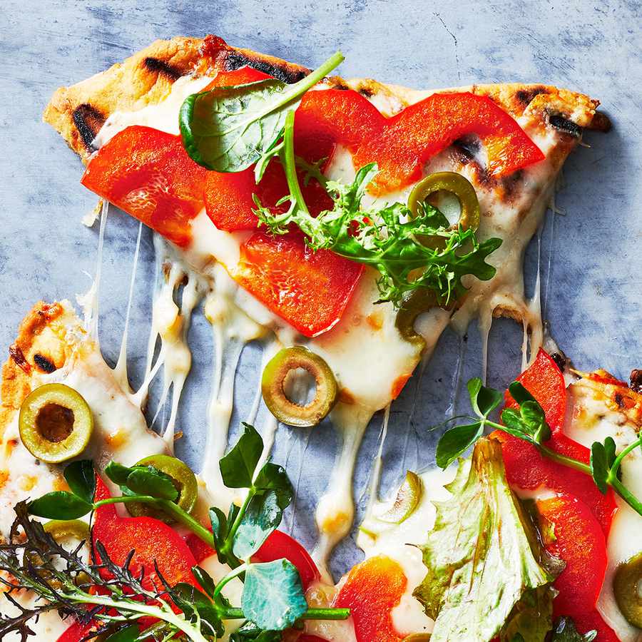 Grilled Green Individual Pizzas with Spelt Crust