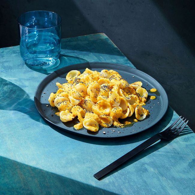 Smoky Cumin and Chipotle Carrot Pasta with Poppy Seeds